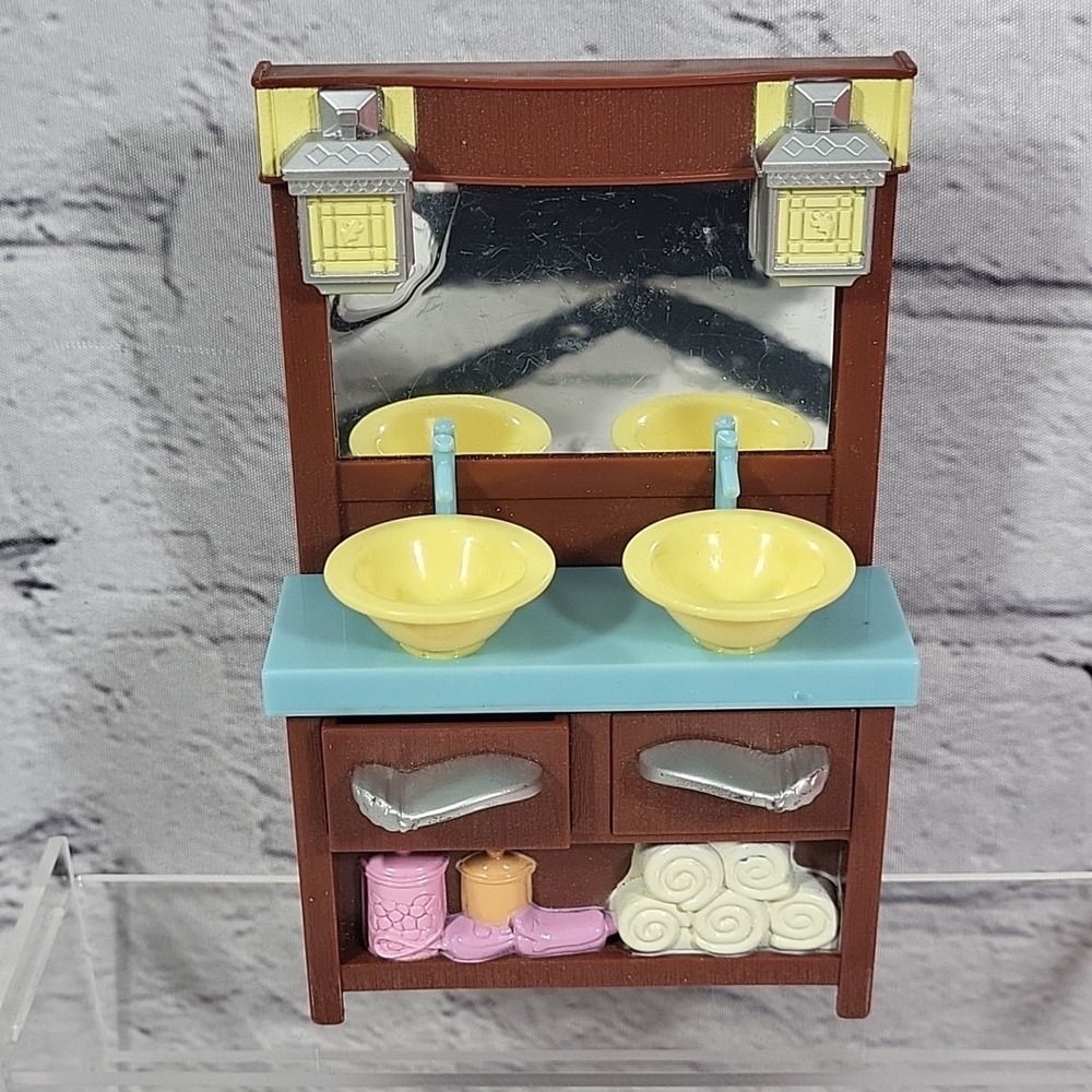 2008 Mattel Fisher Price Loving Family Bathroom Sink Vanity Doll House Furniture